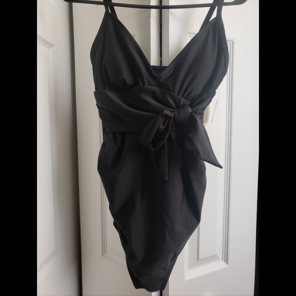 Isabel Maternity Black Tie One Piece Bathing Suit